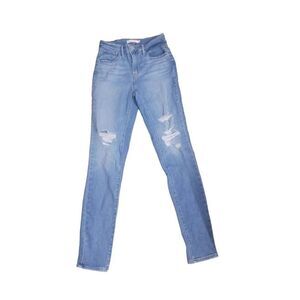 Levi's dark wash 721 high rise skinny distressed